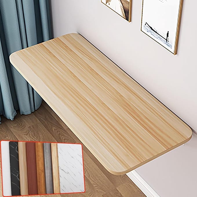 Wandbureau Opklapbaar - Bureau Tafel - Thuiswerken - Ruimtebesparend Ontwerp - 50 x 40 cm - Beige