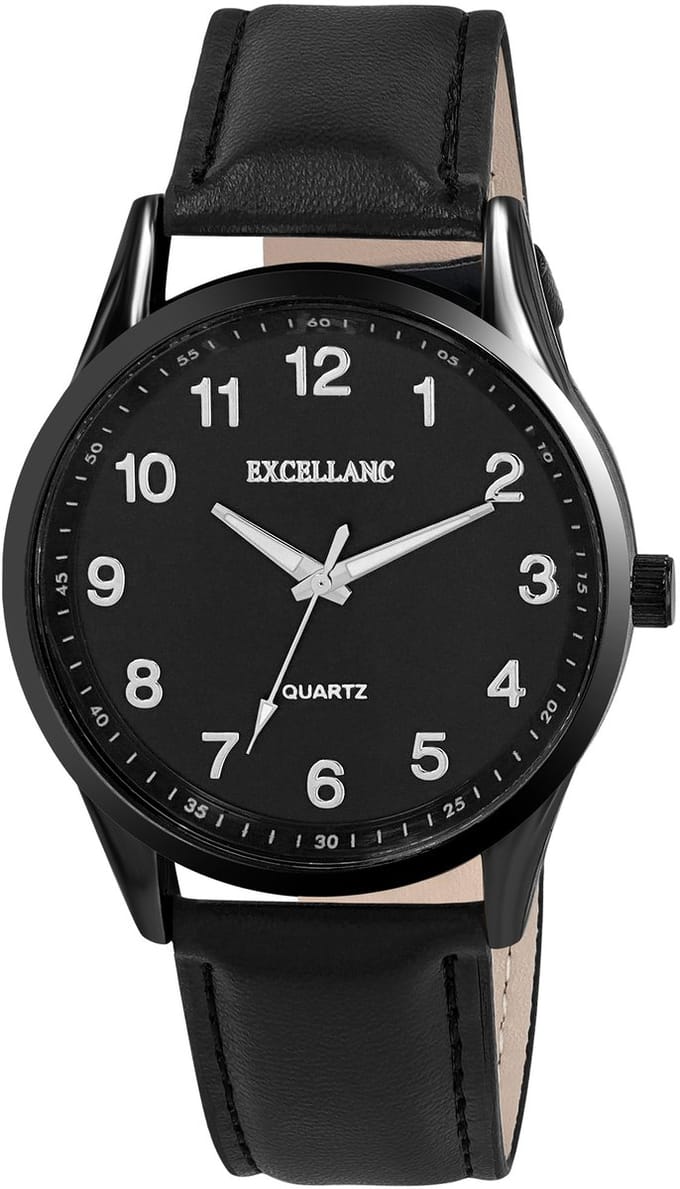 EXCELLANC Herenhorloge van imitatieleer Mineraalglas