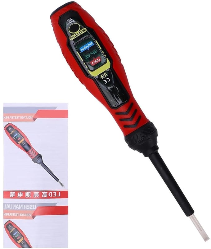 Spanningstester pen - Contactloze detector - Thuis klussen - Drie kleur indicatoren - 20 cm lengte - Geel