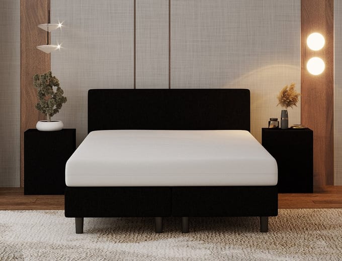 Nessa® - 140x200 Boxspring Bjorn Zwart - Inclusief Pocketvering matras