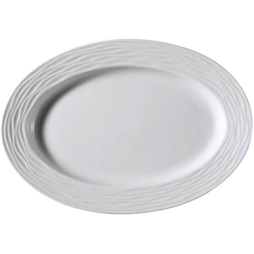 GGM Gastro (12 Stück) SEA WAVE - Platte/Dönerteller - oval - Länge: 350mm - Weiß Wit