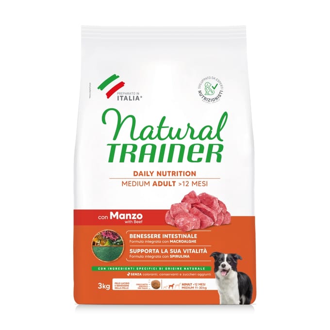 Natural Trainer Volwassen Medium met rundvlees - 3 kg