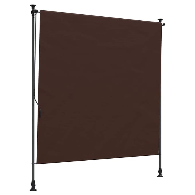 vidaXL - Buitenzonwering - Rolgordijn - Bruin - 150 - x - 270 - cm
