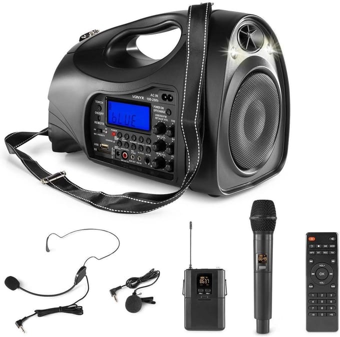 Draagbare Speaker - Bluetooth Geluid - Muziek Afspelen - Met Microfoons - 130W Vermogen - Zwart