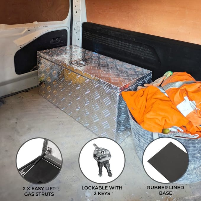 Gereedschapskist - 70 l - 1,5 mm aluminium - afsluitbaar & 2 sleutels
