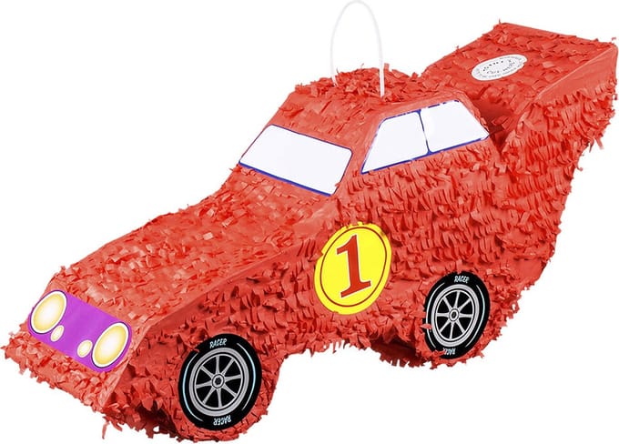 Boland - Piñata Raceauto - Verjaardag, Kinderfeestje, Themafeest - Voertuigen