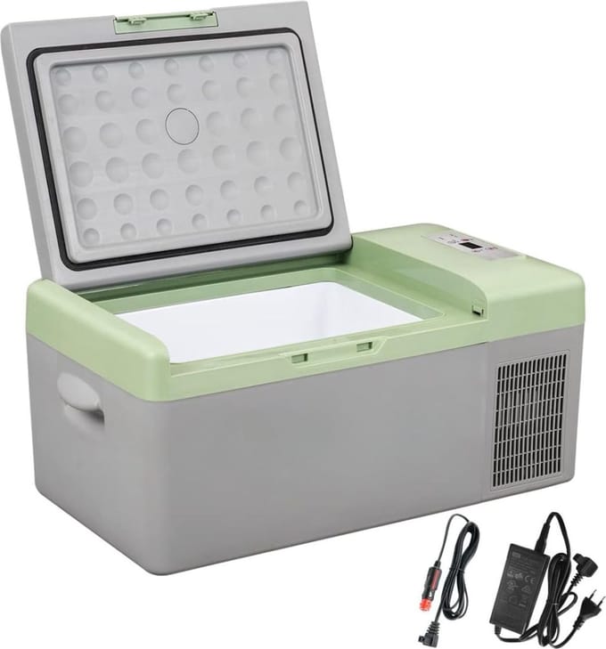 DD Compressor Koelbox - Draagbare Hybride - Mini Koelkast met Eco-Modus - 60x32x26cm - Grijs