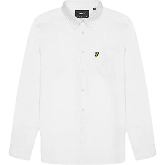 Lyle & Scott Shirt Plain Oxford White - Maat M - Heren - Overhemden Casual