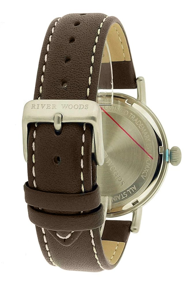 River Woods Yukon RW420026 Horloge - Leer - Bruin - Ø 42 mm