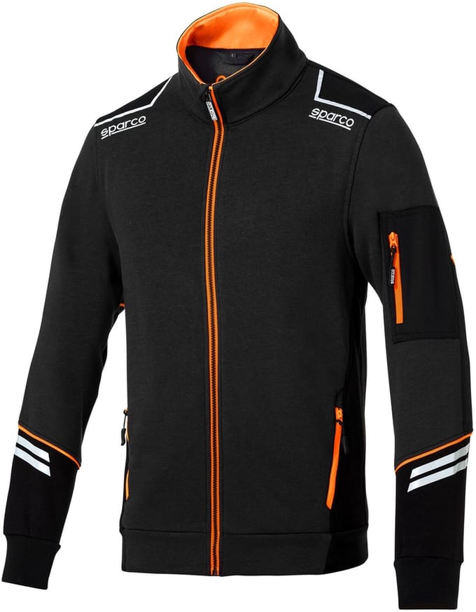 Sparco Full Zip Tech Alabama Vest - Zwart — Geel