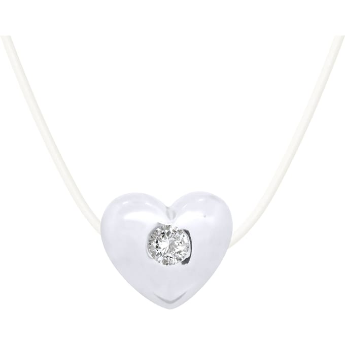 Diamond Necklace HART 0030 Cts Nylon Transparant 925