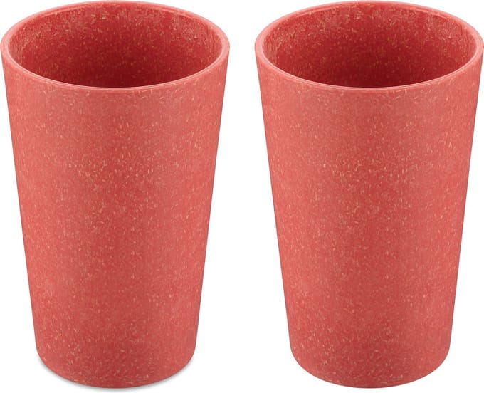 Drinkbekers, 0.35 L, Set van 2, Organic, Natuur Koraal - Koziol|Connect