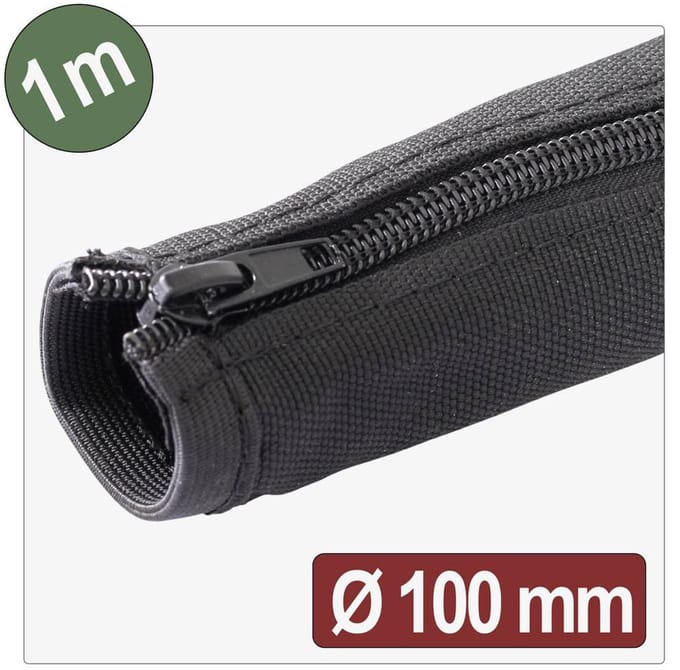 Quadrios 25CA766 25CA766 Gevlochten slang Zwart Polyester 1 m 100 mm (max) 1 m