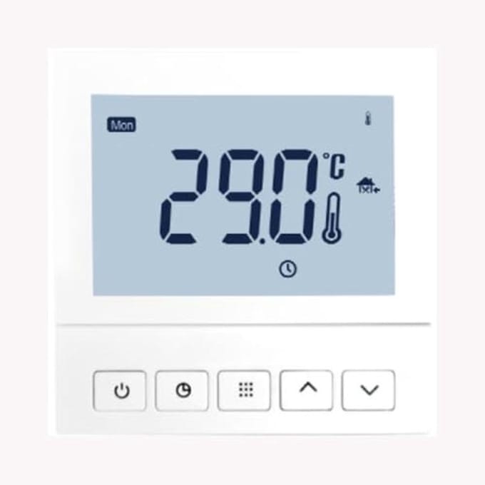 Wireless Thermostat for Gas Boiler, Room Thermostat Compatible with Boiler and Valve, Remote Control App/Voice Control, Programmable 7 Days, LCD Touch Screen with Backlight for