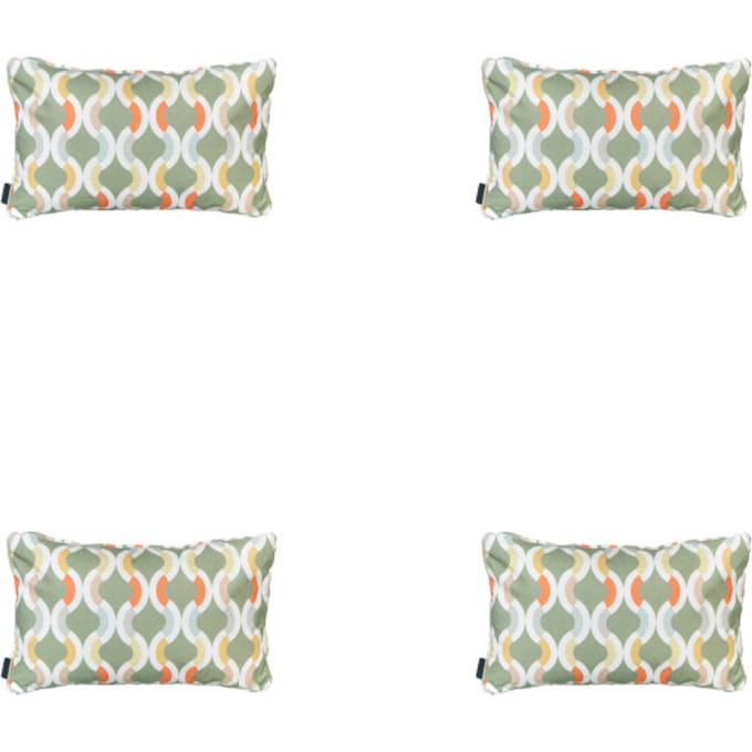 Madison - Sierkussen Trivia green - Ca. 30x50 cm - Set van 4
