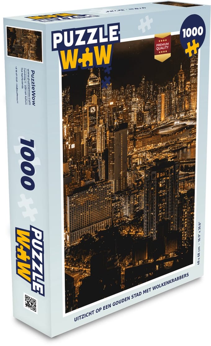 Puzzel Goud - Stad - Gebouwen - Legpuzzel - Puzzel 1000 stukjes volwassenen