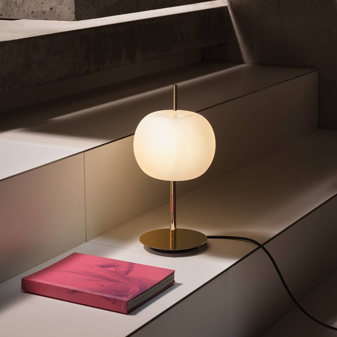 kdln LED tafellamp KUSHI, messing, hoogte 32 cm, dimmer CCT