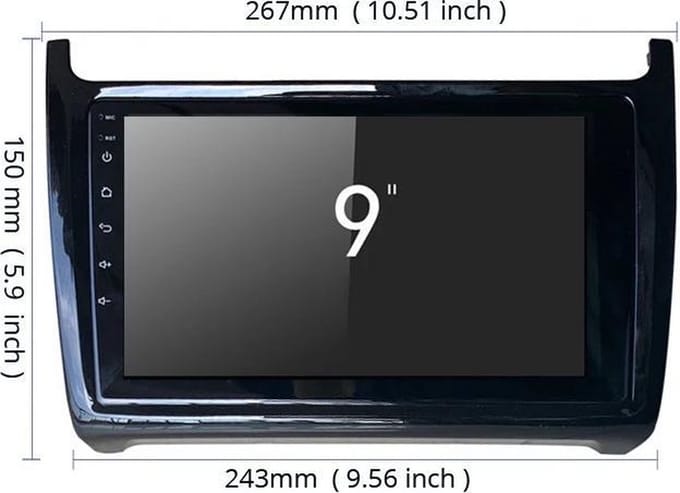 Volkswagen Polo 2014-2017 1+16GB Android 12 navigatie en multimediasysteem bluetooth usb wifi