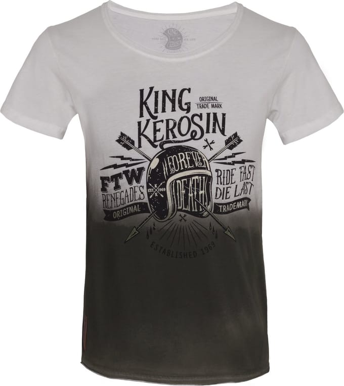 King Kerosin T-shirt Ride Fast Die Last White