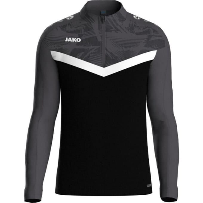 Jako Iconic Ziptop Heren - Zwart / Antraciet | Maat: M