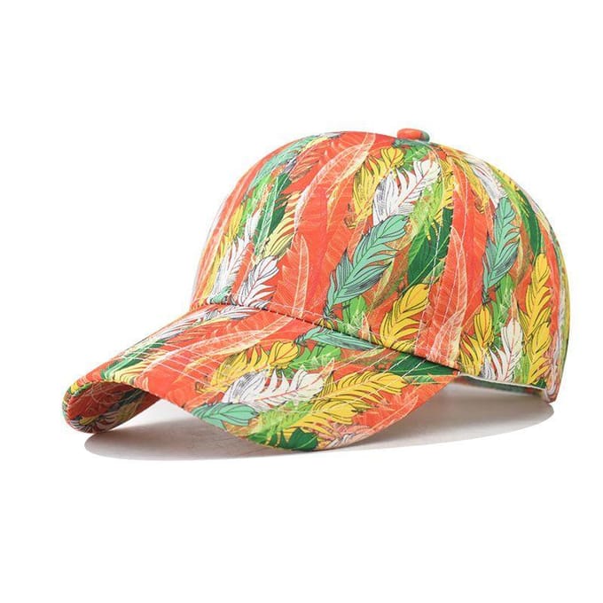 Kleurrijke Blad Baseballpet Outdoor Gepersonaliseerde Graffiti Baseballpet Adjustable pink