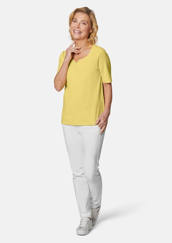 Goldner T-shirt Korte mouw basic shirt van katoen