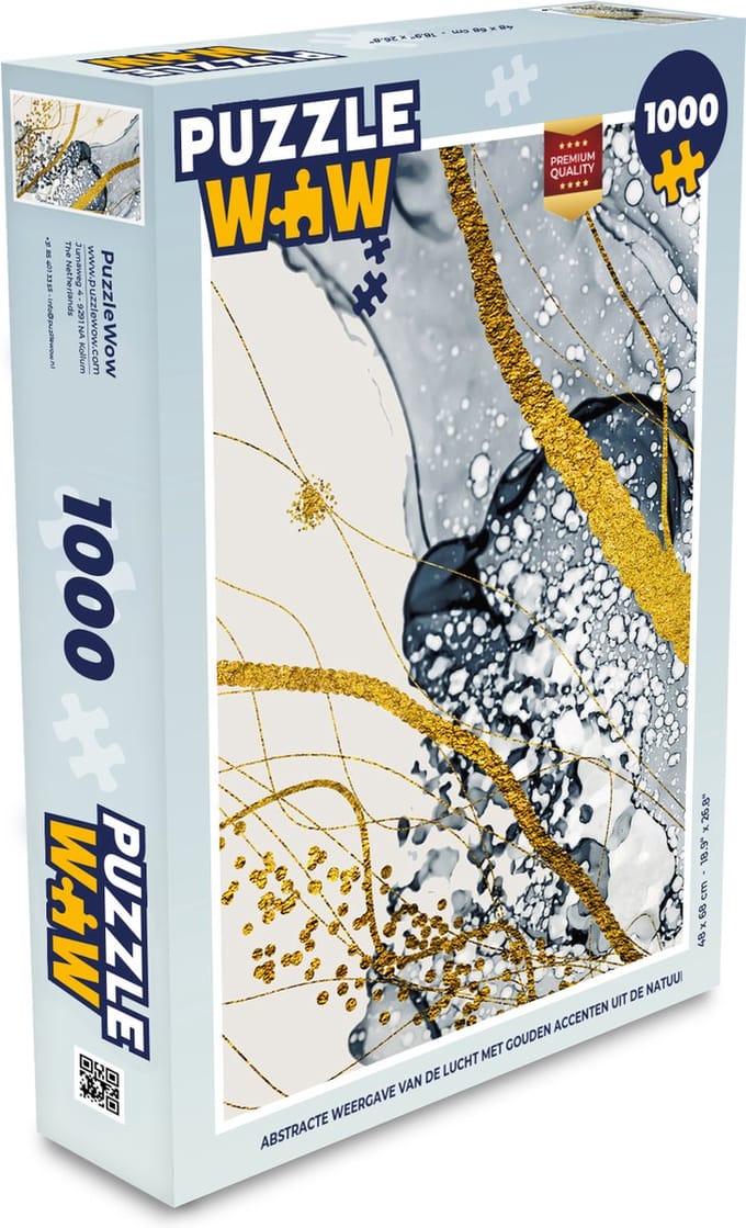 Puzzel Abstract - Goud - Natuur - Kunst - Legpuzzel - Puzzel 1000 stukjes volwassenen