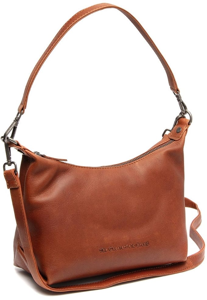 Christie Waxed Pull Up Schoudertas - Cognac