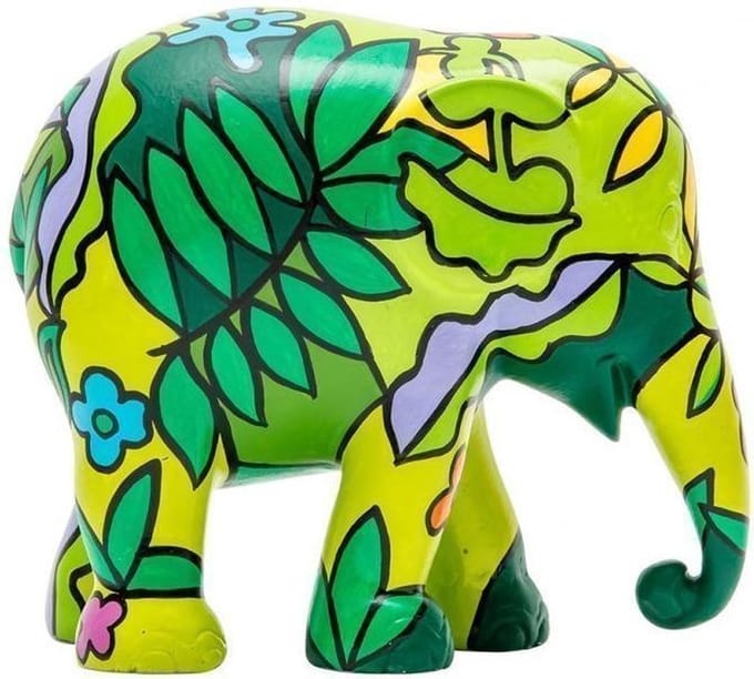 In Green I can’t be seen 15cm Handgemaakt Olifantenstandbeeld