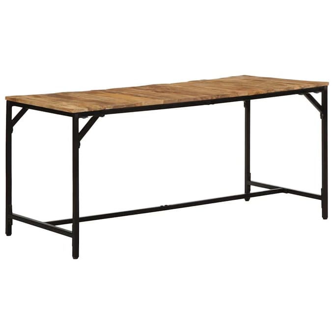 vidaXL - Eettafel - 160x80x75 - cm - massief - hout - ruw - mangohout
