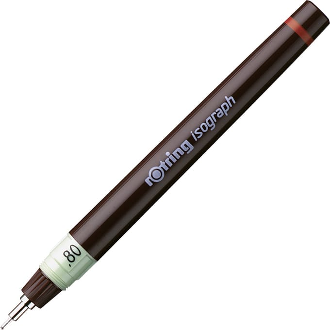 rOtring Isograph technische tekenpen | 0,80 mm | Navulbare fineliner