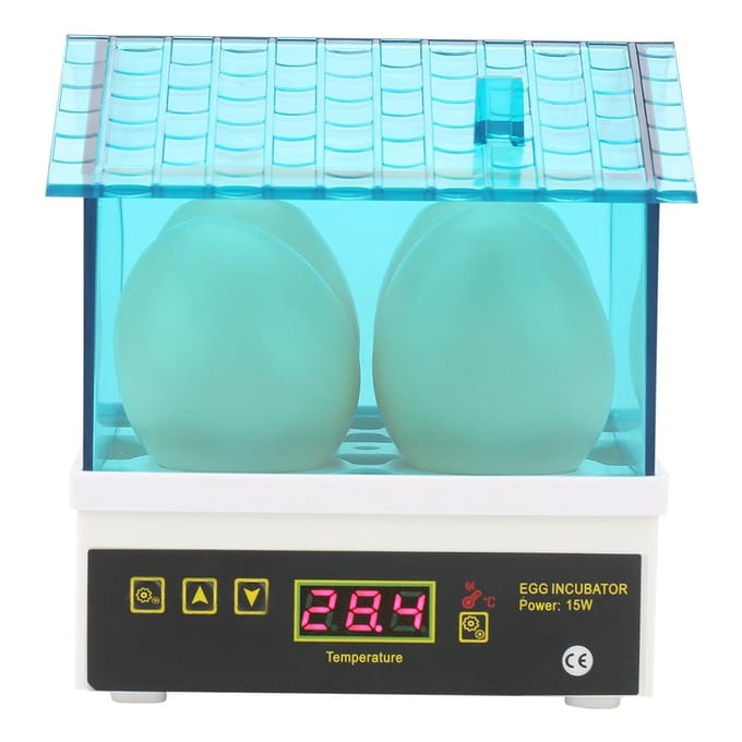 4 Eieren Mini Incubator Broedmachine Huishoudelijk Digitaal Semi-automatisch Broedhuis Machine blue