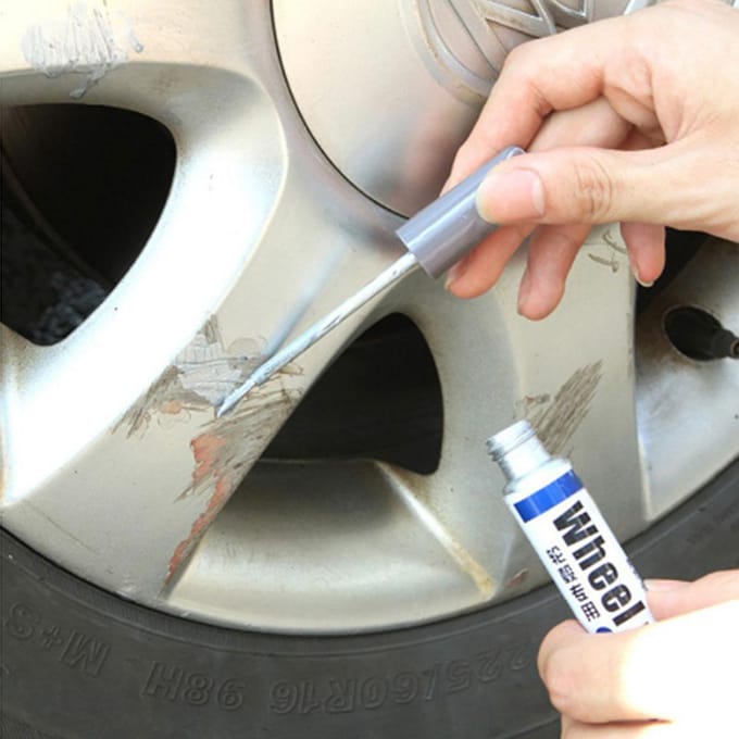 Stylo de réparation de roues de voiture couleur argent 12ml, 1 pièce, stylo anti-rayures, accessoires de voiture gray