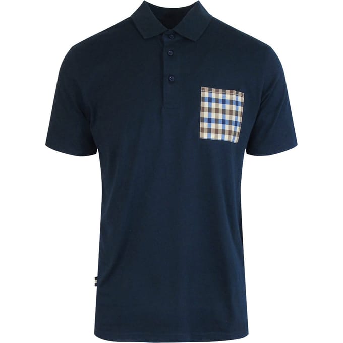 Aquascutum Active Beach Sailor Check Polo Navy