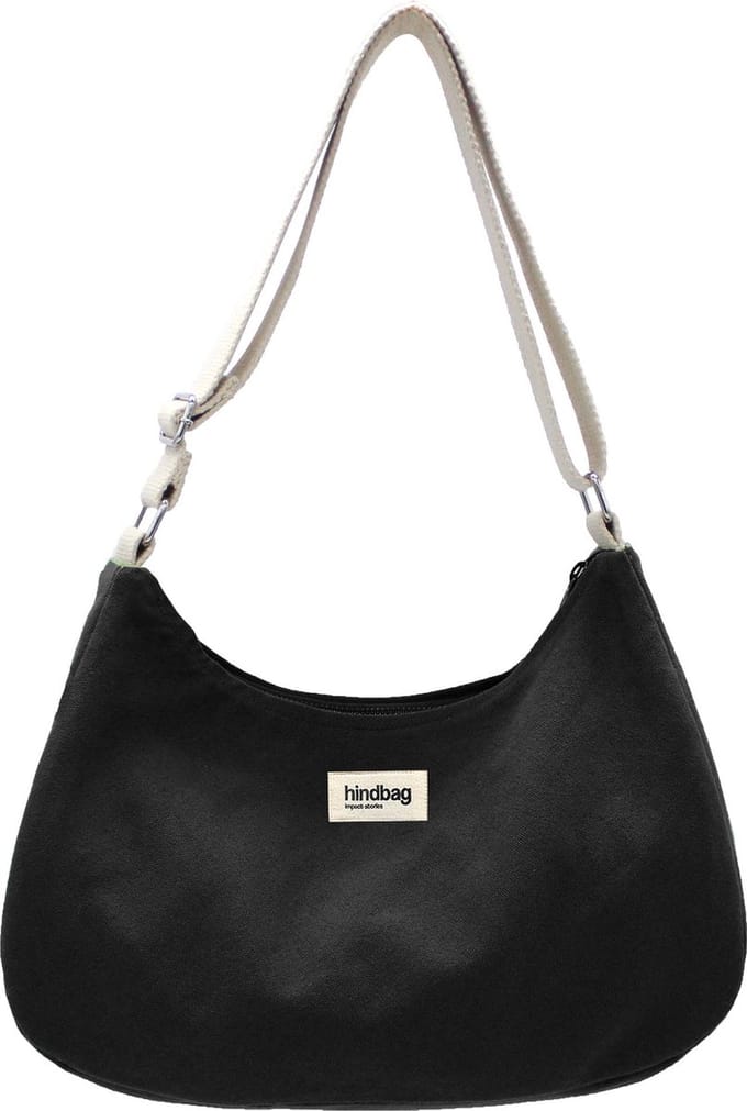 Hindbag handtas Rosa - zwart - Biologisch GOTS katoen