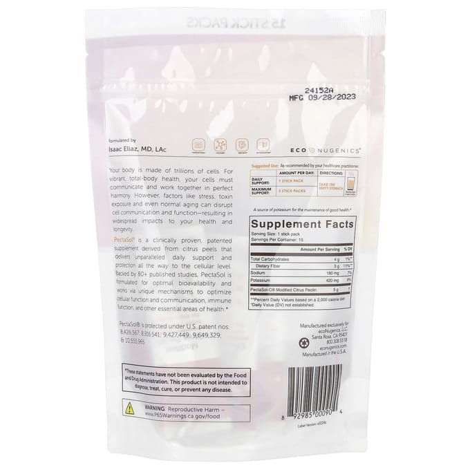 Econugenics, Pectasol®, Gemodificeerd Citruspectine, 15 Sachets, 0,18 oz (5 g) Elk