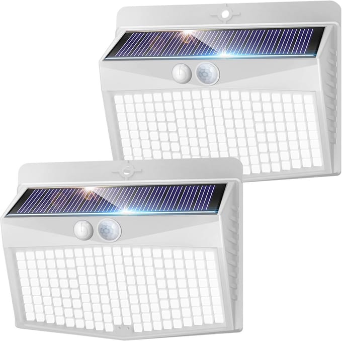 Solar Wandlamp Buiten met Bewegingssensor en 168 LED's - Waterdicht IP65 - 2 Stuks