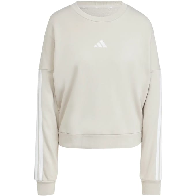 Adidas Essentials 3 Stripes French Terry Sweatshirt Beige M Vrouw