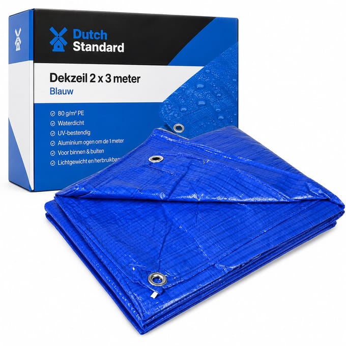 Afdekzeil - 2 x 3 meter - afdekfolie - Waterdicht dekzeil - Grondzeil - Blauw