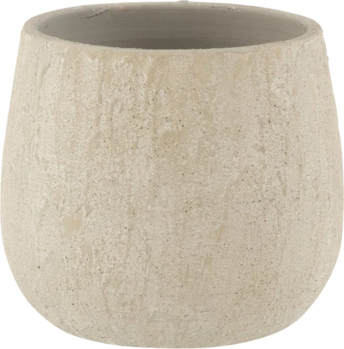 J-Line bloempot Spikkel - keramiek - grijs - medium - Ø20 x H18.5 cm