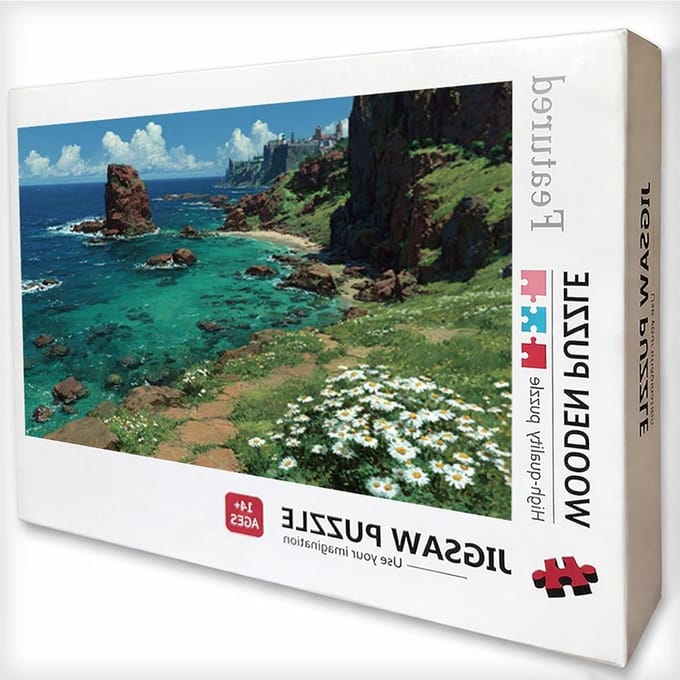 Houten Puzzel - Legpuzzel Jigsaw - Ontspanning Thuis - Achterkant Met Letters - 122 x 81 cm - Zeezicht