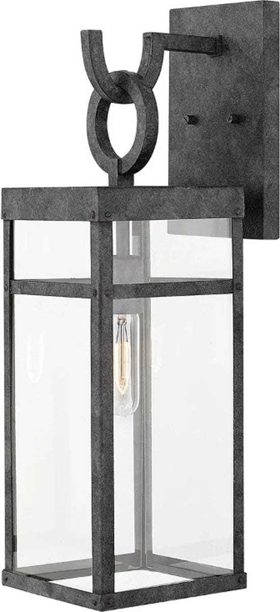 Hinkley LED Wand Buitenlamp Porter | 1X E27 Max 60W | IP44 | Dimbaar | Aged Zinc