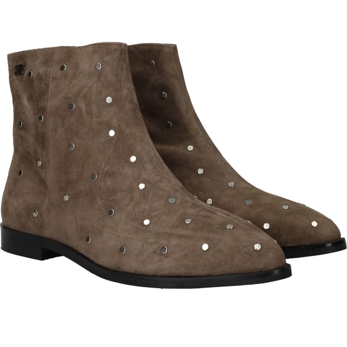 Lazamani - Dana - Dames - Enkellaarsjes - Taupe
