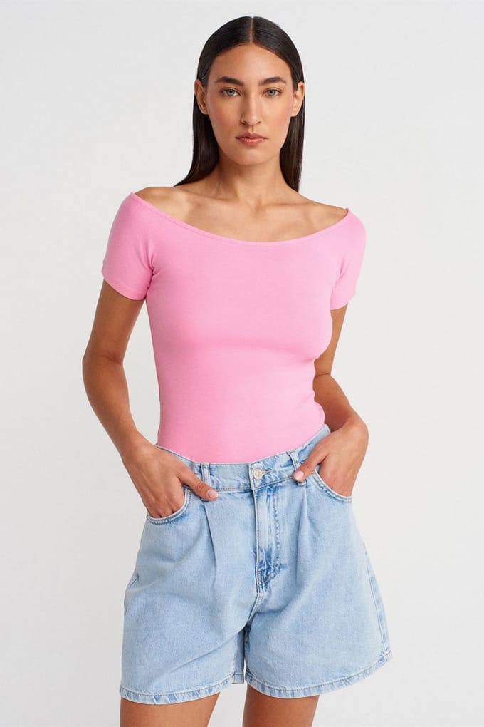 Dames Slim Fit Bootnek T-shirt