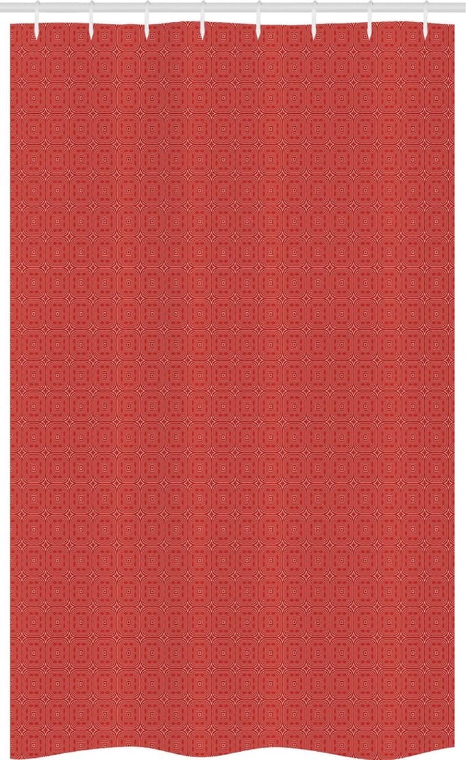 ABAKUHAUS douchegordijn – etnisch 120x180 – polyester – vermiljoen/wit