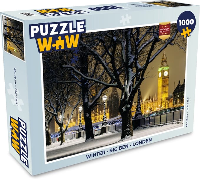 Puzzel Winter - Big Ben - Londen - Legpuzzel - Puzzel 1000 stukjes volwassenen