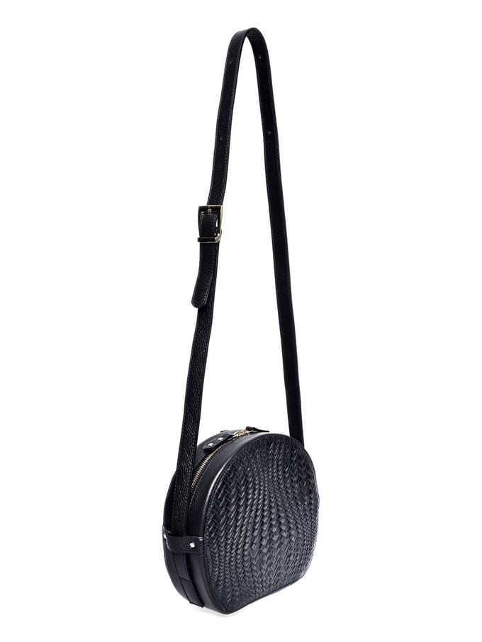 Roberta M Zwart Rundleer Tas