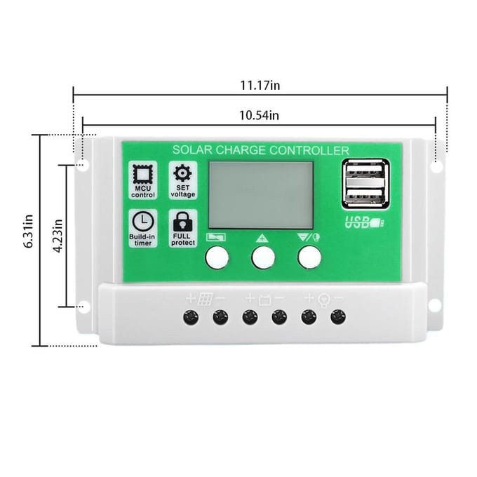 20 Watt 12 Volt Zonnepaneel Kit Monokristallijn Zonnepaneel + 100A PWM Laadregelaar 100A Controller
