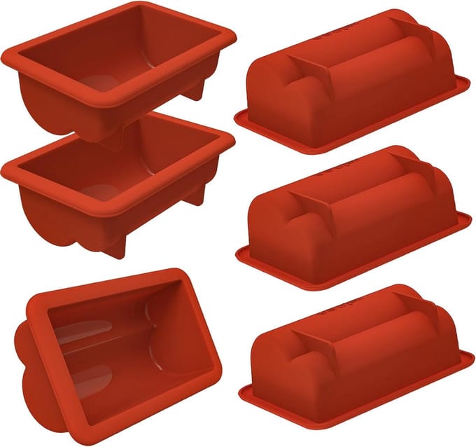 Kerst Stollen Mini Cakevormen van Silicoon - 6 Stuks - 5 Inch Broodvormen voor Bakken