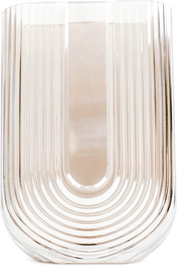 HV Ribbled U-vormige Vaas-Zwart-13x6.5x18cm